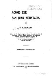 Cover of: Across the San Juan mountains