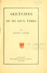 Cover of: Sketches of my own times