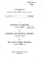 Cover of: I. Statistics in colleges.