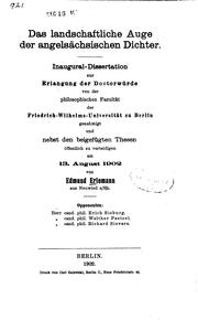 Das landschaftliche Auge der angelsächsischen Dichter .. by Edmund Erlemann