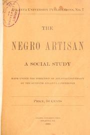Cover of: The Negro artisan. by W. E. B. Du Bois