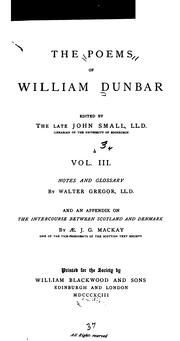 Cover of: The poems of William Dunbar