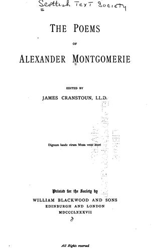 The poems of Alexander Montgomerie by Alexander Montgomerie