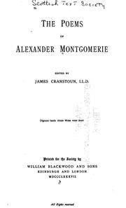Cover of: poems of Alexander Montgomerie | Alexander Montgomerie