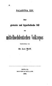 Cover of: Der groteske und hyperbolische stil des mittelhochdeutschen volksepos