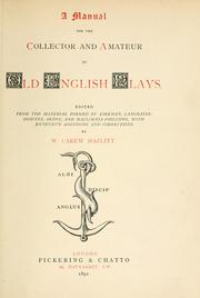 Cover of: A manual for the collector and amateur of old English plays.