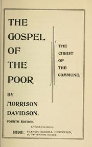 Cover of: The gospel of the poor: the Christ of the commune.