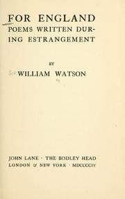 Cover of: For England: poems written during estrangement