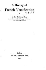 Cover of: A history of French versification by Leon Emile Kastner