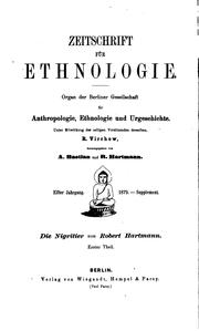 Cover of: Die Nigritier.: Eine anthropologisch ethnologische Monographie.  Th. 1.