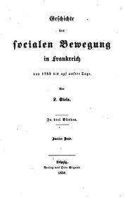 Cover of: Geschichte der socialen Bewegung in Frankreich: von 1789 bis auf unsere Tage.