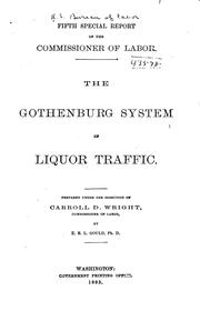 Cover of: The Gothenburg system of liquor traffic. | United States. Bureau of Labor.