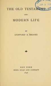 Cover of: The Old Testament and modern life