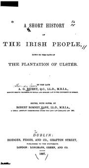 Cover of: A short history of the Irish people by A. G. Richey
