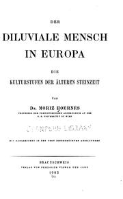 Cover of: Der diluviale mensch in Europa by Moritz Hoernes