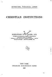 Cover of: Christian institutions. by Alexander V. G. Allen