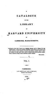 Cover of: A catalogue of the library of Harvard University in Cambridge, Massachusetts.