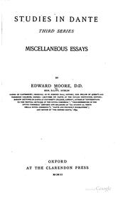 Cover of: Studies in Dante. by Moore, Edward