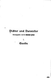Cover of: Goethe by Georg Witkowski