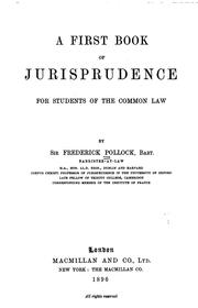 Cover of: A first book of jurisprudence for students of the common law by Sir Frederick Pollock