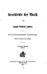 Cover of: Geschichte der Musik by August Wilhelm Ambros