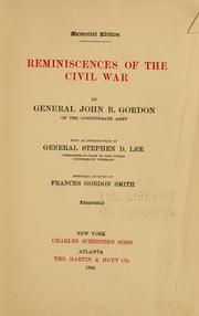 Cover of: Reminiscences of the civil war by John Brown Gordon