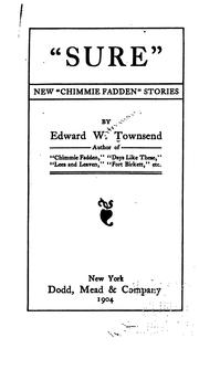 Cover of: "Sure;": new "Chimmie Fadden" stories