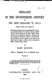 Ireland in the seventeenth century by Mary Agnes Hickson