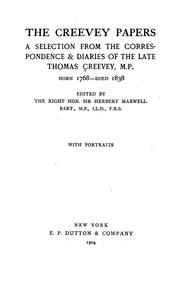 Cover of: The Creevey papers by Thomas Creevey