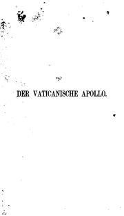 Cover of: Der vaticanische Apollo.: Eine reihe archäologisch-ästhetischer Betrachtungen