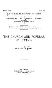 Cover of: The church and popular education