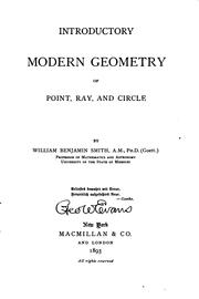 Cover of: Introductory modern geometry of point, ray, and circle
