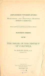 Cover of: The Negro in the District of Columbia