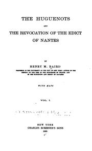 Cover of: The Huguenots and the revocation of the Edict of Nantes