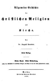 Cover of: Allgemeine Geschichte der christliche Religion und Kirche