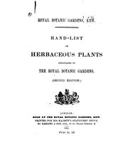 Cover of: Hand-list of herbaceous plants: cultivated in the Royal Botanic Gardens.