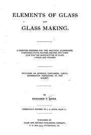 Cover of: Elements of glass and glass making.