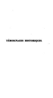 Témoignages historiques by Pierre Marie Desmarest