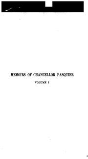 Cover of: A history of my time: memoirs of Chancellor Pasquier