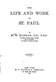 The life and work of St. Paul, Volume 1 by Frederic William Farrar