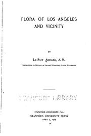Cover of: Flora of Los Angeles and vicinity by Le Roy Abrams