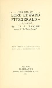 Cover of: The life of Lord Edward Fitzgerald, 1763-1798