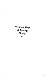 Cover of: Women's ways of earning money