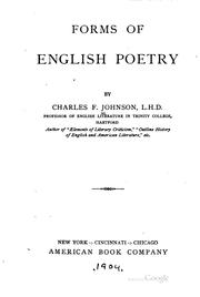 Cover of: Forms of English poetry by Charles Frederick Johnson