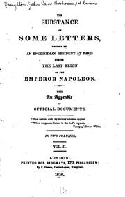 Cover of: The substance of some letters