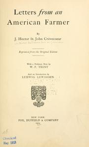 Cover of: Letters from an American farmer by J. Hector St. John de Crèvecoeur