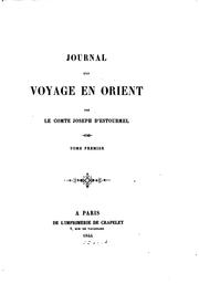 Cover of: Journal d'un voyage en Orient