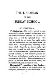 Cover of: The librarian of the Sunday school: a manual