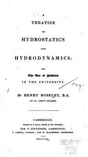 Cover of: A treatise on hydrostatics and hydrodynamics: for the use of students in the university.