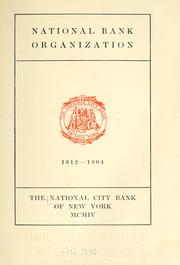 Cover of: National bank organization.